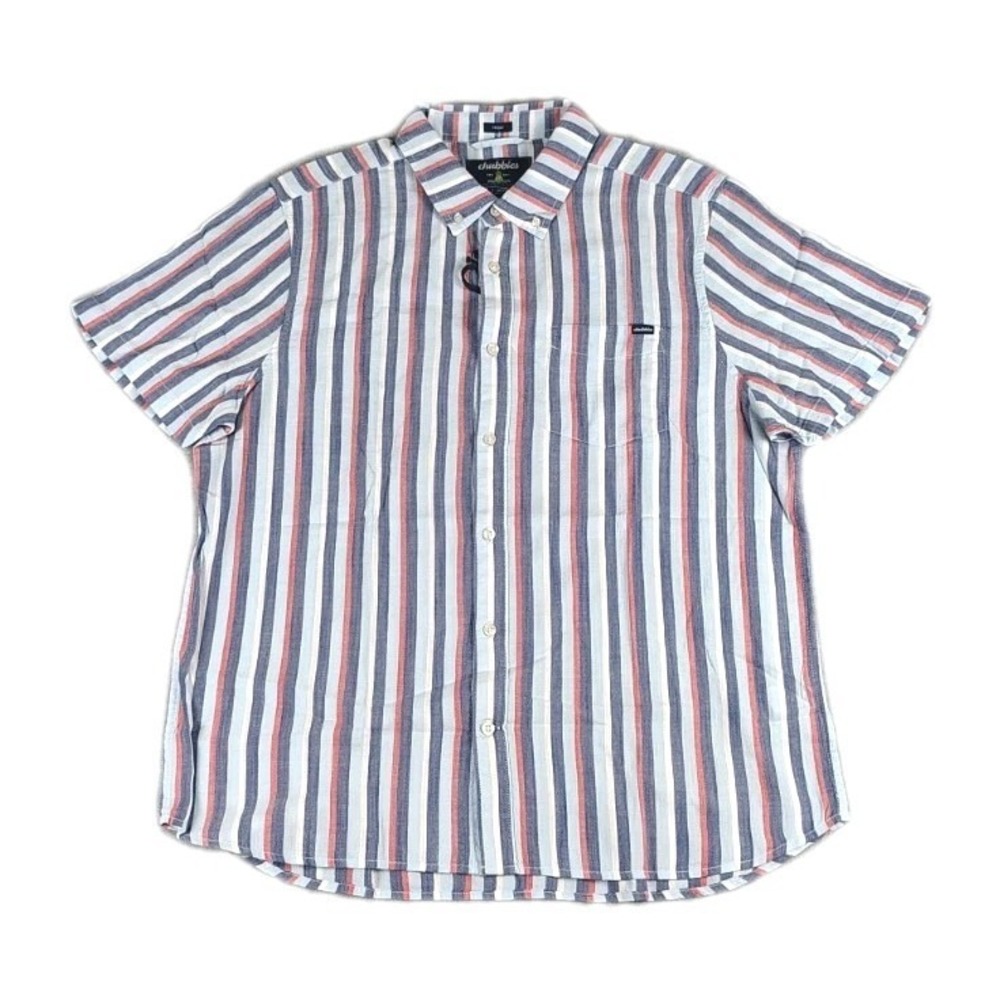 NWT Chubbies Classy Poplin Friday Shirt Button Down Striped Mens Large
